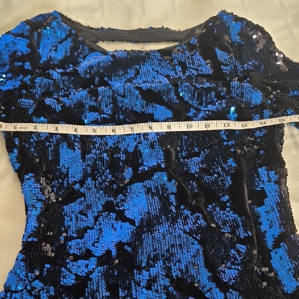 Zara Black and Blue Sequin Mini Dress - Picture 10 of 16
